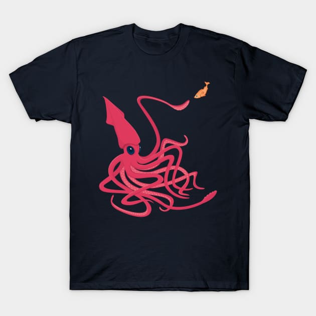 Squid and Fish T-Shirt by lauran